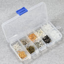 440 Pieces Earring Making Supplies Kit with 2 Colors Earring Hooks, 3 Styles Earring Backs, 2 Colors Earrings Posts Flay Pad and Earring Making Findings for Handmade Jewelry Kit