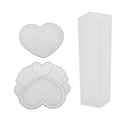3 Pcs Silicone Mold UV Glue Fondant Mold Sugarcraft Silicone Heart & Cuboid Shape Mold Fondant Mold Cake Decorating Tools Chocolate Gumpaste Molds