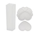 3 Pcs Silicone Mold UV Glue Fondant Mold Sugarcraft Silicone Heart & Cuboid Shape Mold Fondant Mold Cake Decorating Tools Chocolate Gumpaste Molds