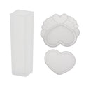 3 Pcs Silicone Mold UV Glue Fondant Mold Sugarcraft Silicone Heart & Cuboid Shape Mold Fondant Mold Cake Decorating Tools Chocolate Gumpaste Molds