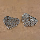6 Pieces Tibetan Silver Heart Pendant Jewelry Making Charms Extra Large Pendants