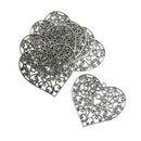 6 Pieces Tibetan Silver Heart Pendant Jewelry Making Charms Extra Large Pendants