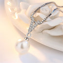 Zircon Crystal Pearl Charms Pendants for DIY Womens Necklace Wedding Jewelry