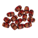 100 Pieces Natural Printed Wood Barrel Beads Wooden Spacer Beads European Beads with Hole for DIY Jewelry Necklace Bracelet Making