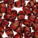 100 Pieces Natural Printed Wood Barrel Beads Wooden Spacer Beads European Beads with Hole for DIY Jewelry Necklace Bracelet Making