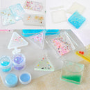 2 Pieces/Set Square Quicksand Pendants Mould Silicone Mould DIY Resin Decorative Craft Jewelry Making Molds Tool Handmade Necklace Charm Key Chains Resin Ornament Crafts