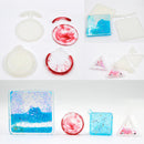 2 Pieces/Set Square Quicksand Pendants Mould Silicone Mould DIY Resin Decorative Craft Jewelry Making Molds Tool Handmade Necklace Charm Key Chains Resin Ornament Crafts