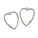 10 Pcs Tibetan Silver Large Pendants Filigree Heart Charms Alloy for Diy Jewellry Making Craft
