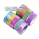 10 Rolls Mixed Glitter Washi Tape Stationery Scrapbooking Decorative Adhesive Tapes DIY Color Masking Tape School Supplies, 3 Meters x 15mm