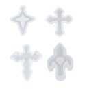 4 Pieces Silicone Cross Pendants Mold Resin Casting Mould for Jewelry Making