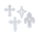 4 Pieces Silicone Cross Pendants Mold Resin Casting Mould for Jewelry Making