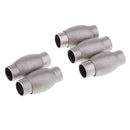 5 Pieces Silver Tone Barrel Tube Jewelry Making Magnetic Clasp Cap Glue Leather Cord Kumihimo DIY Necklace Bracelet Accessories, 20mm Length, 6mm Hole Diamater