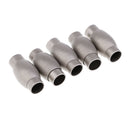 5 Pieces Silver Tone Barrel Tube Jewelry Making Magnetic Clasp Cap Glue Leather Cord Kumihimo DIY Necklace Bracelet Accessories, 20mm Length, 6mm Hole Diamater