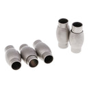 5 Pieces Silver Tone Barrel Tube Jewelry Making Magnetic Clasp Cap Glue Leather Cord Kumihimo DIY Necklace Bracelet Accessories, 20mm Length, 6mm Hole Diamater