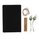 5 Pieces Black Kraft Paper Card Kits Greeting Cards with Dried Flower & Rope