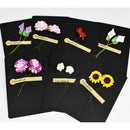 5 Pieces Black Kraft Paper Card Kits Greeting Cards with Dried Flower & Rope