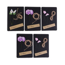 5 Pieces Black Kraft Paper Card Kits Greeting Cards with Dried Flower & Rope
