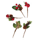 5 Bouquets Plastic Fake Small Berries Pine Cone Artificial Flower for Wedding DIY Gift Box Greeting Wish Cards Decoration Embellishment 10x5cm
