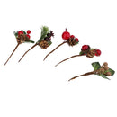 5 Bouquets Plastic Fake Small Berries Pine Cone Artificial Flower for Wedding DIY Gift Box Greeting Wish Cards Decoration Embellishment 10x5cm