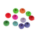 200 Pieces Mix Colors Oval Wooden Spacer Beads European Style Large Hole Wood Charm Beads Barrel DIY Beading Crafts