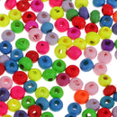 200 Pieces Mix Colors Oval Wooden Spacer Beads European Style Large Hole Wood Charm Beads Barrel DIY Beading Crafts