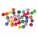 200 Pieces Mix Colors Oval Wooden Spacer Beads European Style Large Hole Wood Charm Beads Barrel DIY Beading Crafts