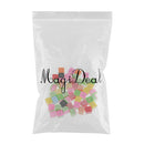 50 Pieces Mixed Color Striped Square Acrylic DIY Beaded Accessories Plastic Spacer Loose Beads For Kids Jewelry Making
