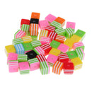 50 Pieces Mixed Color Striped Square Acrylic DIY Beaded Accessories Plastic Spacer Loose Beads For Kids Jewelry Making