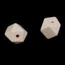 10 Pieces 15 mm Natural Unfinished Geometric Wood Beads Wooden Bead Polygon Unpainted