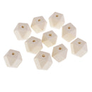 10 Pieces 15 mm Natural Unfinished Geometric Wood Beads Wooden Bead Polygon Unpainted