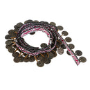 1 Yard Width 35mm Copper Charms Tassel Lace Trim Bohemian Jacquard Fabric Ribbon Beaded Fringe Drop Handmade Sewing Clothes Curtains Costumes Accessories