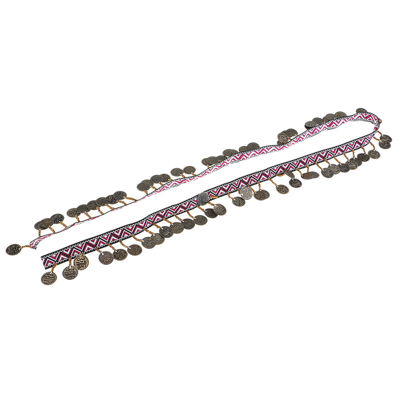 1 Yard Width 35mm Copper Charms Tassel Lace Trim Bohemian Jacquard Fabric Ribbon Beaded Fringe Drop Handmade Sewing Clothes Curtains Costumes Accessories