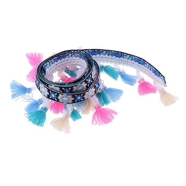 1 Yard 50mm Colorful Tassel Fringe Trim Jacquard Ethnic Patterns Lace Edging Trimmings Ribbon DIY Sewing Craft for Furnishings & Costumes & Curtains & Headdress & More