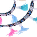 1 Yard 50mm Colorful Tassel Fringe Trim Jacquard Ethnic Patterns Lace Edging Trimmings Ribbon DIY Sewing Craft for Furnishings & Costumes & Curtains & Headdress & More