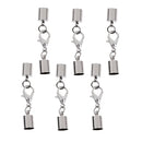 6 Pieces Stainless Steel Sliver Cord End Caps Clasp DIY Handmade Necklace Bracelet Making Crafts