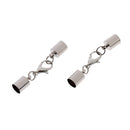 6 Pieces Stainless Steel Sliver Cord End Caps Clasp DIY Handmade Necklace Bracelet Making Crafts