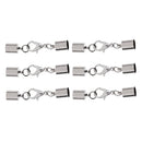 6 Pieces Stainless Steel Sliver Cord End Caps Clasp DIY Handmade Necklace Bracelet Making Crafts