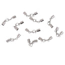 12 Pieces Silver Tone Clasp Lobster Button Leather buckle End Caps with Lobster Clasps Jump Rings Connectors DIY Jewelry Findings