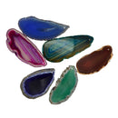 6 Piece Irregular Shape Agate Quartz Slice Pendant Charms for Jewelry Making