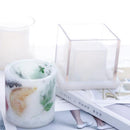 Square Cube Shaped with Hollow Heart Clear Candle Mould Scented Candle Making Mold for Decorative Aromatherapy Home Wedding Party Decorative Dried Flowers Candles Making