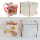 Square Cube Shaped with Hollow Heart Clear Candle Mould Scented Candle Making Mold for Decorative Aromatherapy Home Wedding Party Decorative Dried Flowers Candles Making