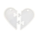 Split Heart Designs Silicone Mold Casting Love Epoxy Resin Mould For DIY Polymer Clay Jewelry Pendant Beading Decorating Craft Mould Tool, 2.56" x 1.38" x 0.2"