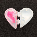 Split Heart Designs Silicone Mold Casting Love Epoxy Resin Mould For DIY Polymer Clay Jewelry Pendant Beading Decorating Craft Mould Tool, 2.56" x 1.38" x 0.2"