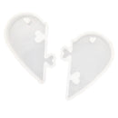 Split Heart Designs Silicone Mold Casting Love Epoxy Resin Mould For DIY Polymer Clay Jewelry Pendant Beading Decorating Craft Mould Tool, 2.56" x 1.38" x 0.2"