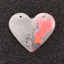 Split Heart Designs Silicone Mold Casting Love Epoxy Resin Mould For DIY Polymer Clay Jewelry Pendant Beading Decorating Craft Mould Tool, 2.56" x 1.38" x 0.2"