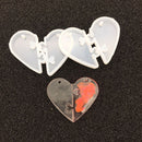 Split Heart Designs Silicone Mold Casting Love Epoxy Resin Mould For DIY Polymer Clay Jewelry Pendant Beading Decorating Craft Mould Tool, 2.56" x 1.38" x 0.2"