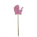 3 Pieces Felt Baby Stroller Shape Cake Toppers Baby Birthday Party Cake Picks Pink