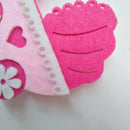 3 Pieces Felt Baby Stroller Shape Cake Toppers Baby Birthday Party Cake Picks Pink