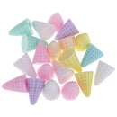 10 Pieces Ice Cream Cone Shape Resin Embellishment Handmade for DIY Clothing Bag Decoration