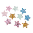 10 Pieces Mixed Colors DIY Flatbacks Resin Flat Back Stars w/ Glitter Confetti Cabochon Buttons Scrapbooking Slime Charm DIY Decorative Embellishment Craft